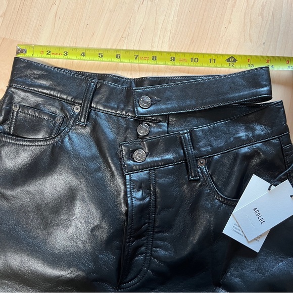 AGOLDE Recycled Leather Broken Waistband in Detox Black Size 27 retail $398 - Picture 15 of 15
